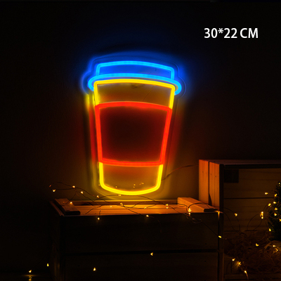 Señal de neón Led creativa, luces nocturnas alimentadas por USB de 5V, para dormitorio, tienda, Pub, Bar, restaurante, , decoración de pared, lámpara comercial de estética: Coffee cup