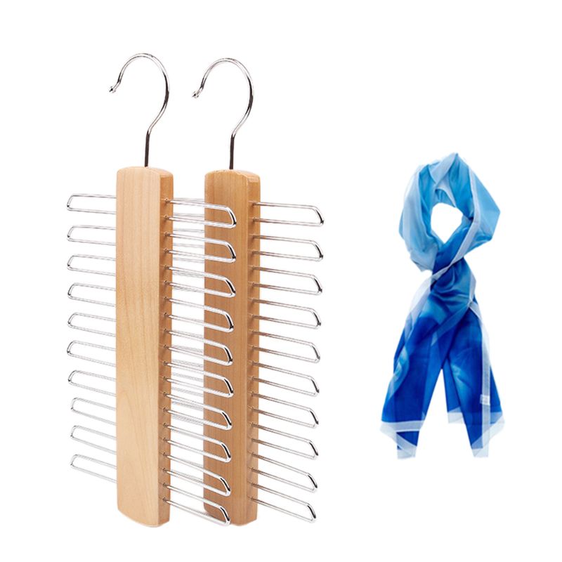Porte-cravate en bois, 20 barres, écharpe, ceinture, accessoire