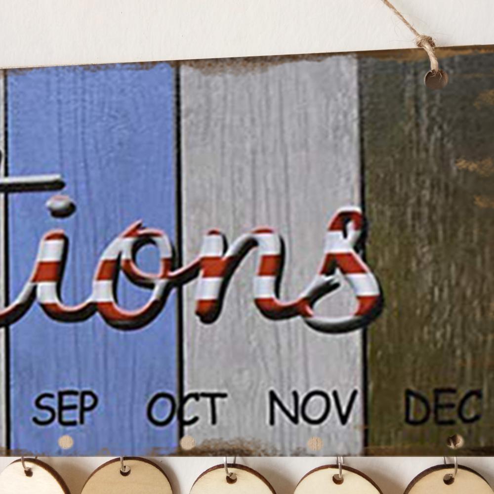 Celebration Reminder Calendar Birthday Wedding Event Rustic Wooden Board Craft DIY Wall Hanging Sign Home Party Decoration
