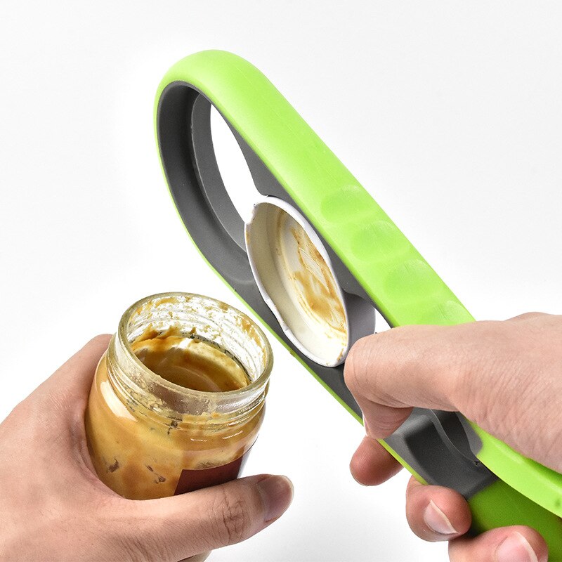 1Pc Deksel Schroef Jam Flesopener Keuken Suppliles 4 In 1 Blikopener Handleiding Twist Cap Fles Launcher Opener antislip