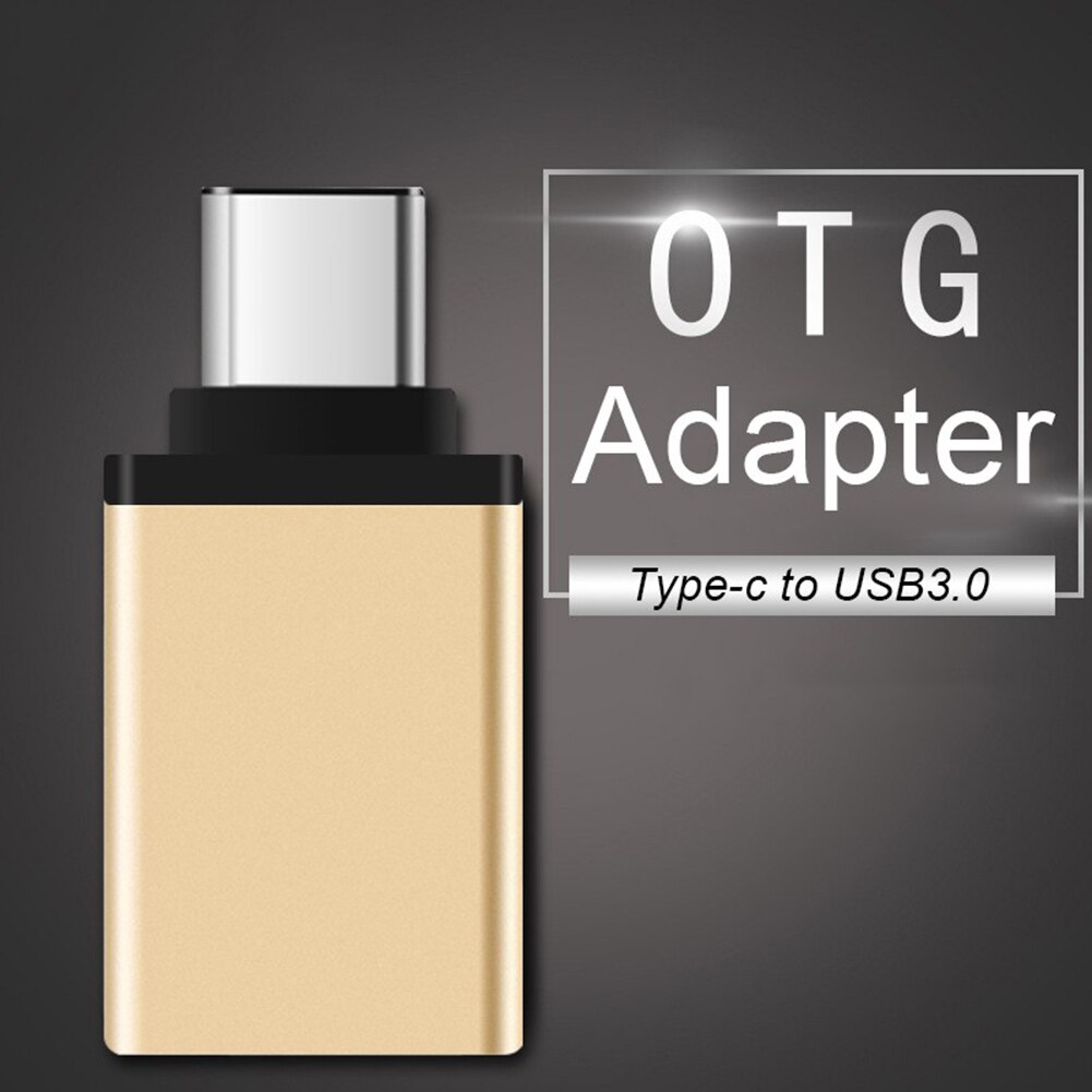 Adaptador OTG tipo C Mini convertidor portátil de aleación de aluminio tipo C macho a USB 3,0 hembra para teléfono Android disco USB