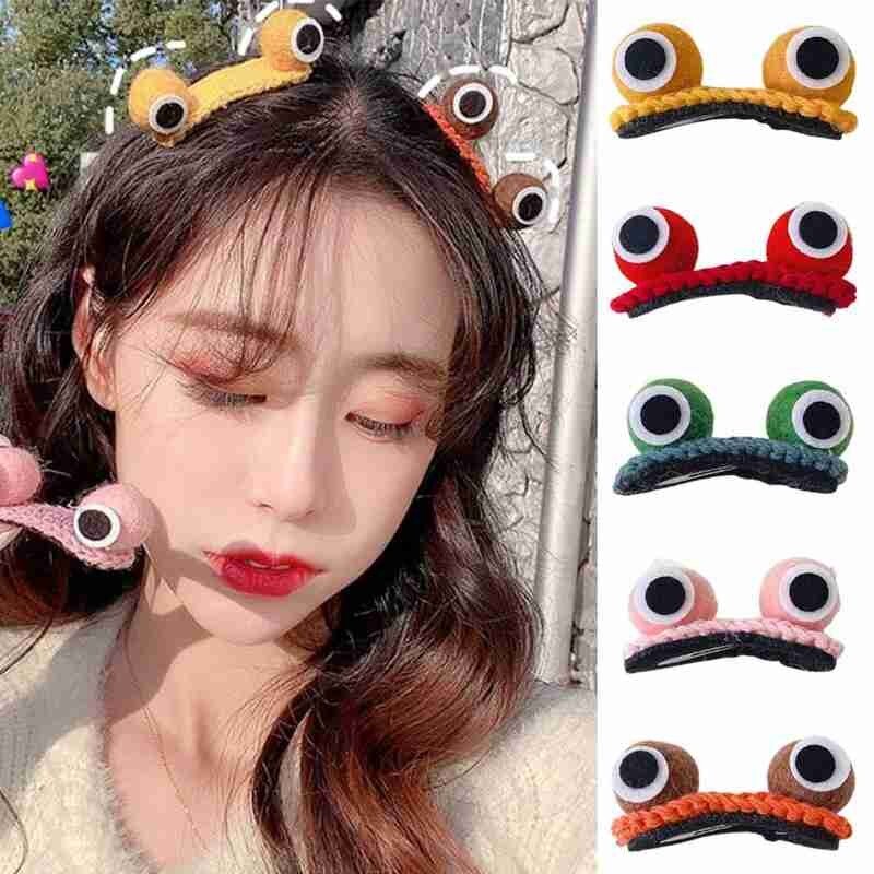 1 pcs Hairpin Frog Eyes Hairpin for Women Bangs Broken Hair Side Clip Sweet Fun Trend Hair Accessories