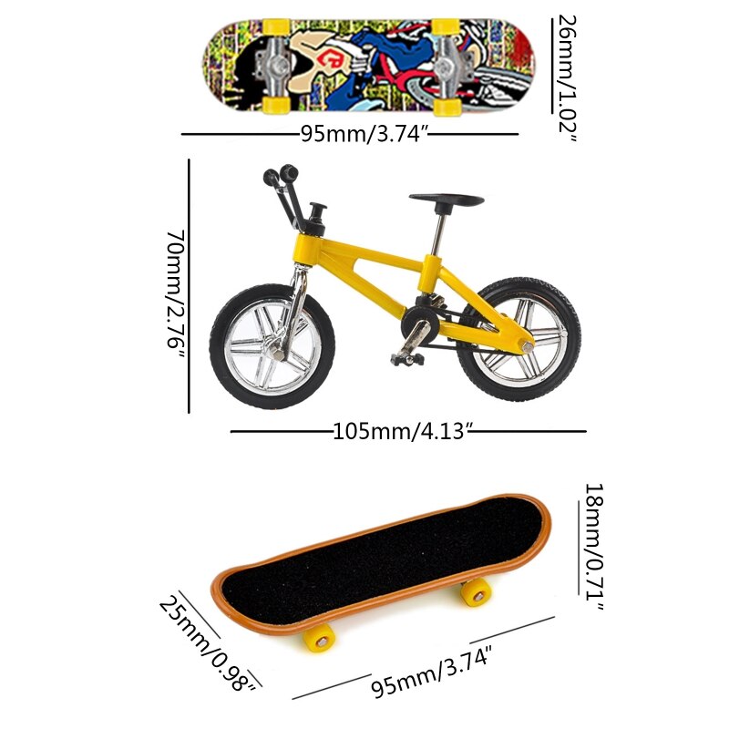 Mini juego de juguetes para dedos, patinetas, bicicletas, patinete, diminuto, columpio, movimiento de la punta del dedo, recuerdos de