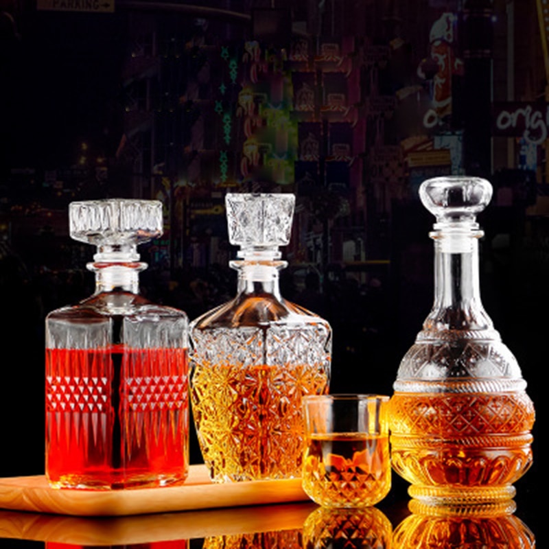 GLA-133-A de bouteille en verre de décanteur de vin clair de 750-1000ml