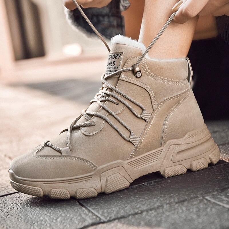 Kvinnor fritidsskor kvinna sneakers trend fritidsstövlar lägenheter vinter zapatillas