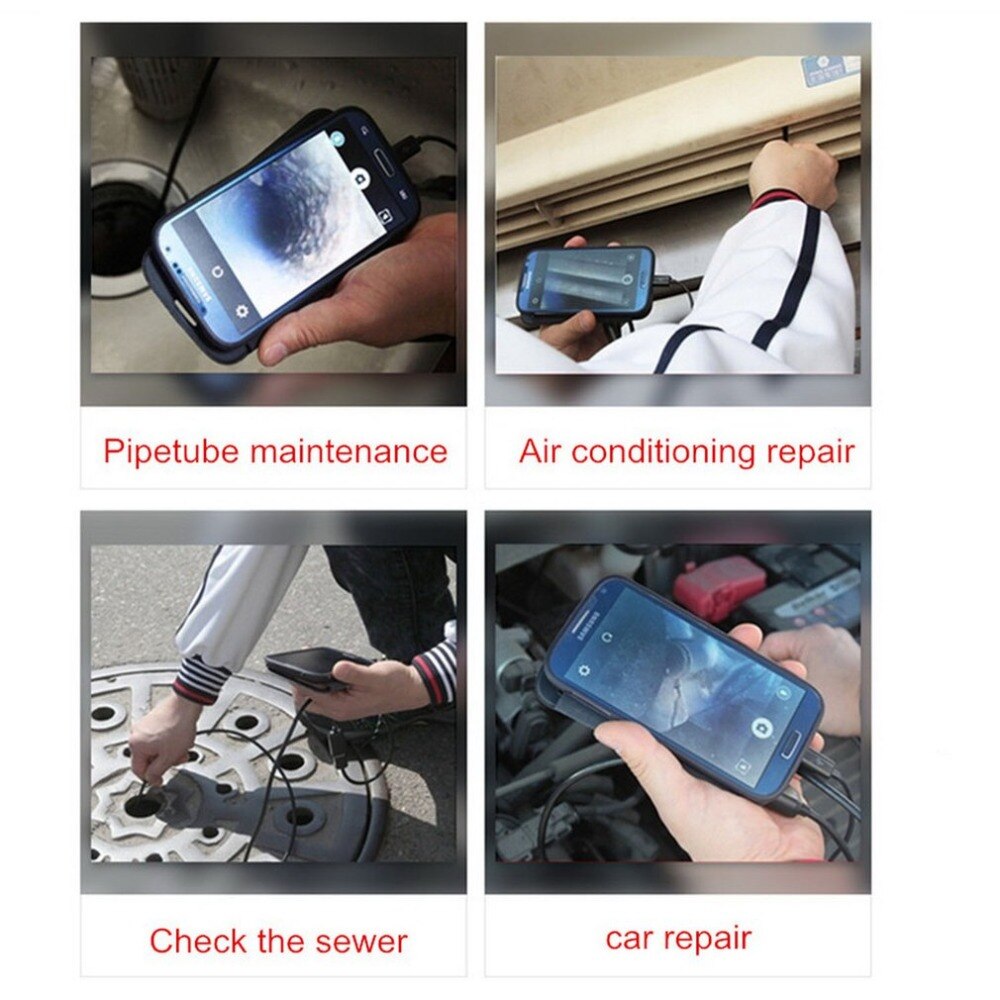 Waterproof WiFi Mobile Phone Endoscope 8mm 8 LED Handheld Borescope Digital Inspektion Camera With USB Adapter