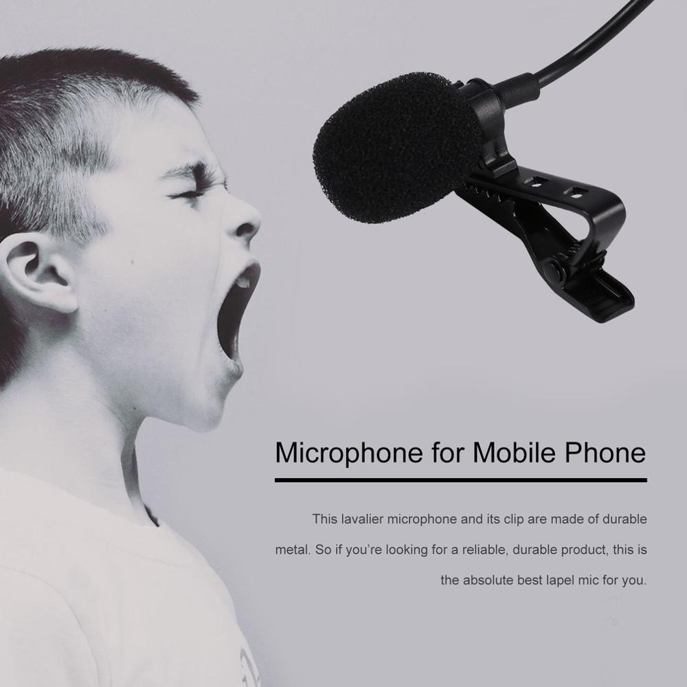 Portable Clip-on Lapel Lavalier Microphone 3.5mm Jack Hands-free Mini Wired Condenser Microphone with Easy-carry Box
