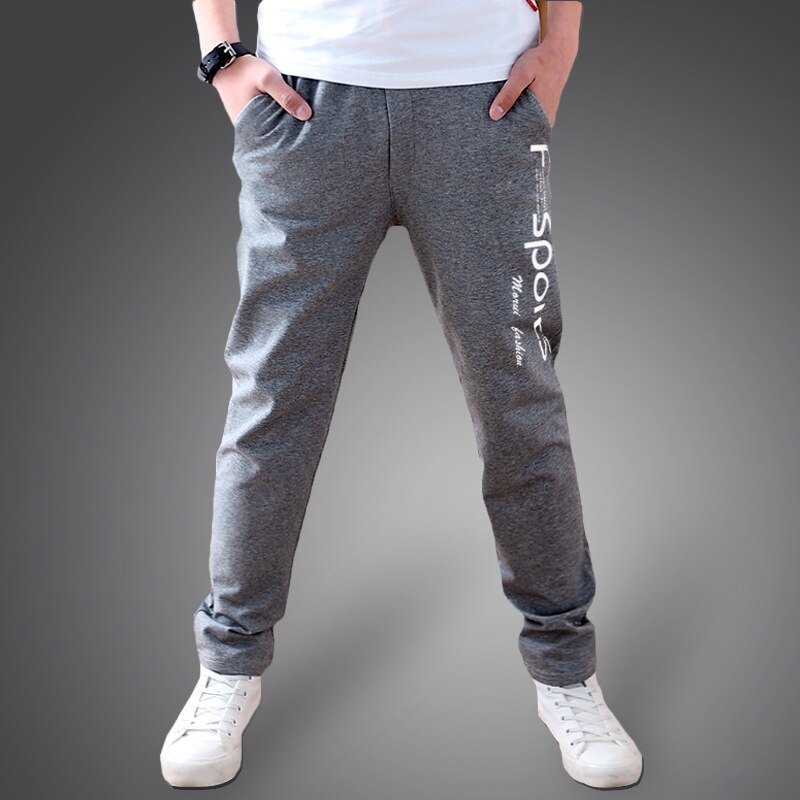 Brand Kids Jongens Broek Brief Afdrukken Katoenen Broek Kinderen Sport Broek Casual Kids Kleding Blauw Geel Grijs: DARK GREY boys pants / 4T