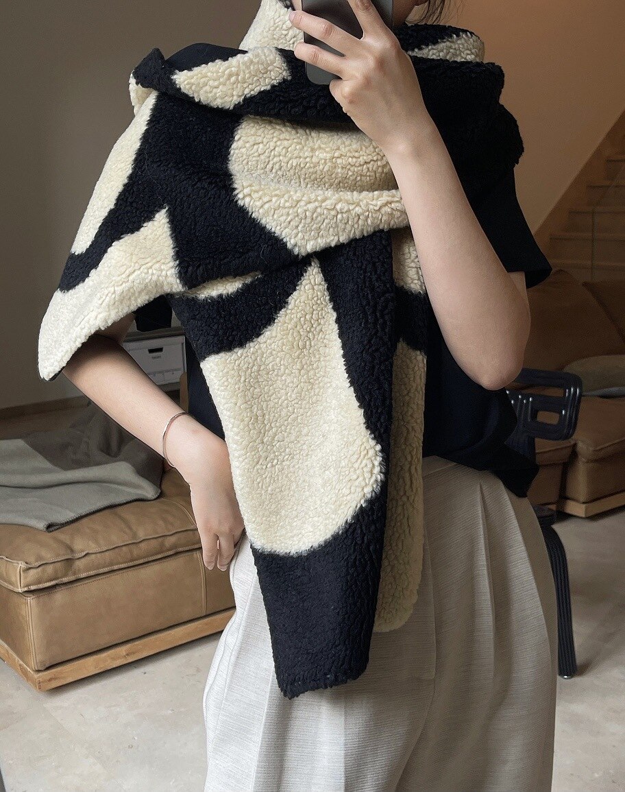 Winter woman warm real wool scarf