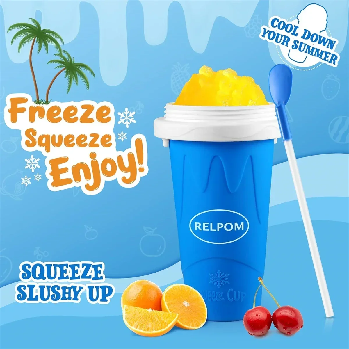Domowy kubek robić smoothie Szybko mrożjeden lody Butelka na koktajl mleczny Lato DIY Sok mrożony Puchar Zamrożjeden przenośne kubki robić wyciskania Slushie