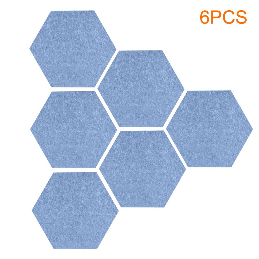 6pcs Hexagon Cork Board Photography Wall Stickers Self Adhesive Bedroom Memos Display Nursery Photos Living Room Drawing Modern: Light Blue