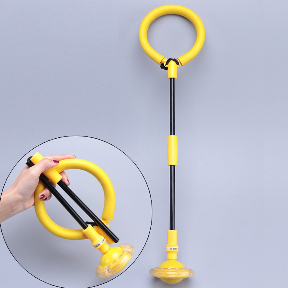 1Pc Children Kids PVC Colorful LED Flashing Jumping Rope Ball Single Ankle Skip Jump Ropes Sports Swing Ball Child-parent Games: Yellow