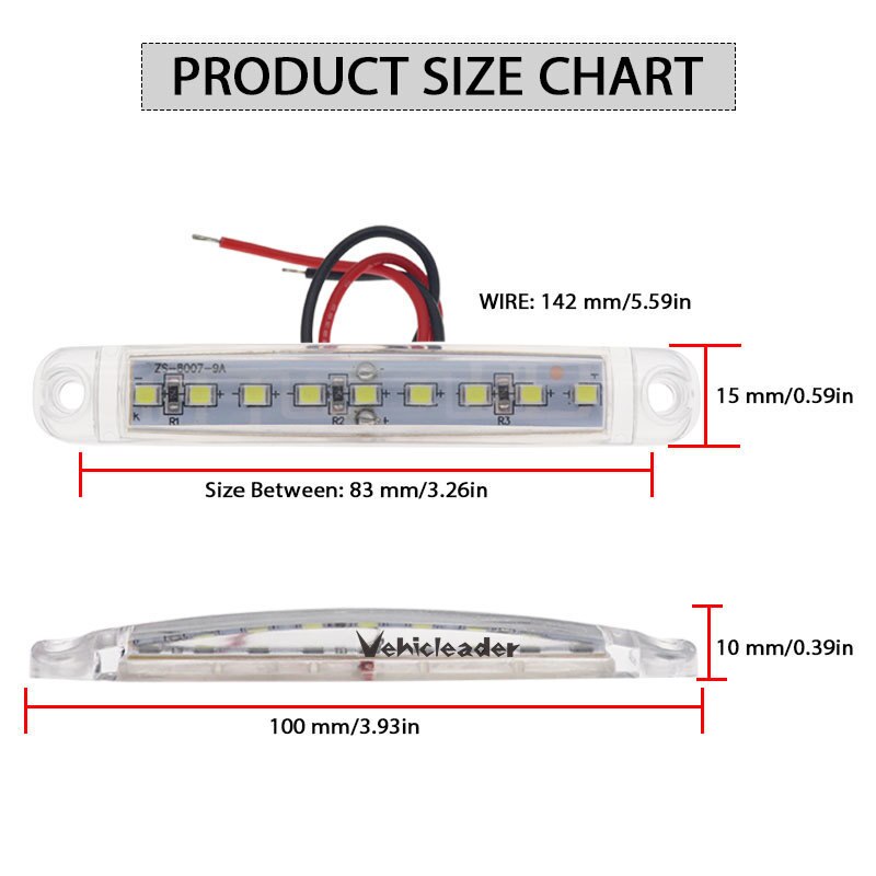 2x Waterproof Trailer Light led 24V 9LED SMD Marker Light Truck Light Side Marker Lights For Trailers Camion Camper