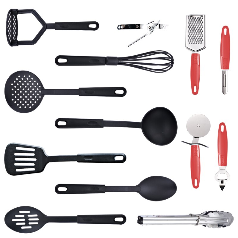 2022 13pcs/7pcs Baking Set Hygienic Kitchen Accessories Cooking Tools Utensils Whisk Basting Brush Spatulas Turner Spoon: 13PcsRed