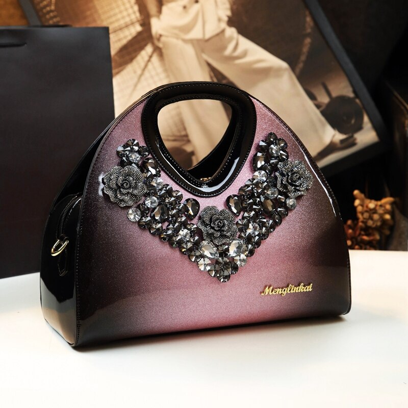 spring dumpling bag leather shoulder Messenger bag female middle-aged mother bag: Lavender