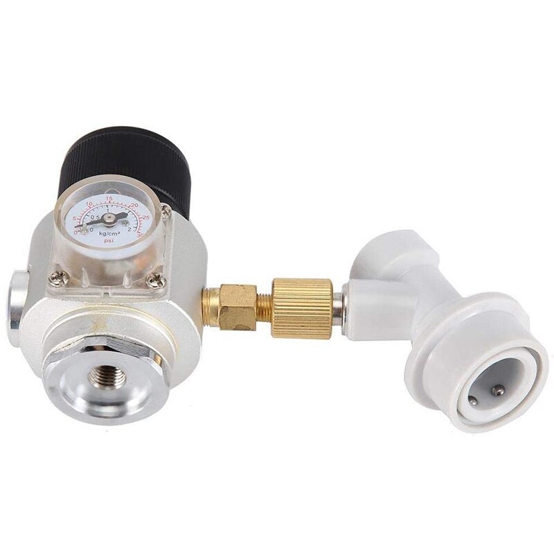 CO2 Mini Gas Regulator, Mini Homebrew Disconnect Wine Making Kegging Tools, Durable Aluminum Gas Regulators, with Gas Ball Lock
