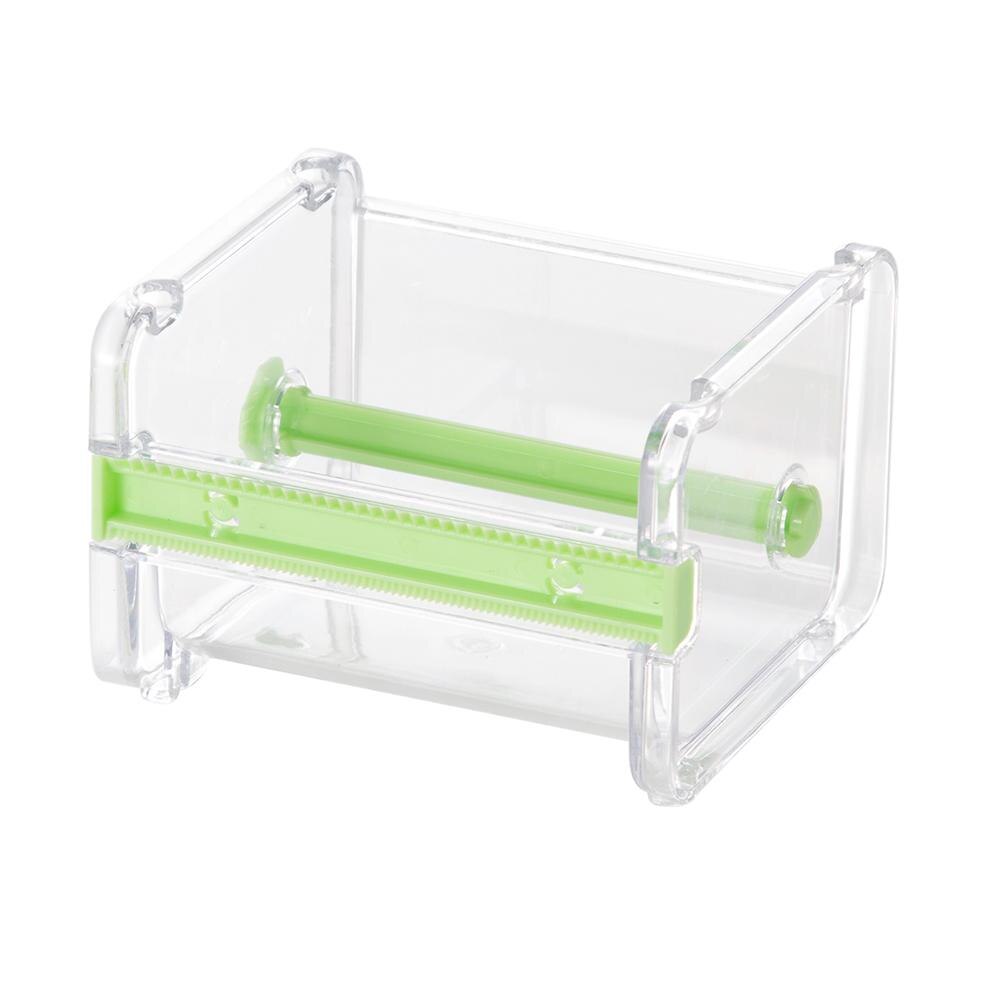 Durable Transparent Adhesive Tape Dispenser Office School Tape Cutter Desktop Storage Organizer Holder Stationery Storage Box: Green