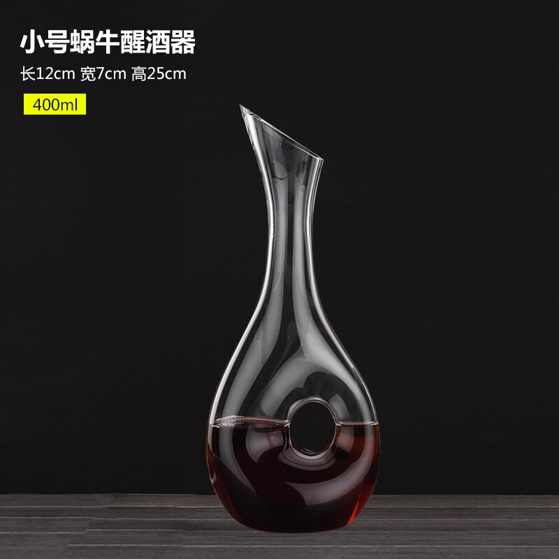 Free Glass Wine Decanter Snail Style Decanter Red Wine Carafe Lead Decanter Superior Wine Aerator WY615: 400ML