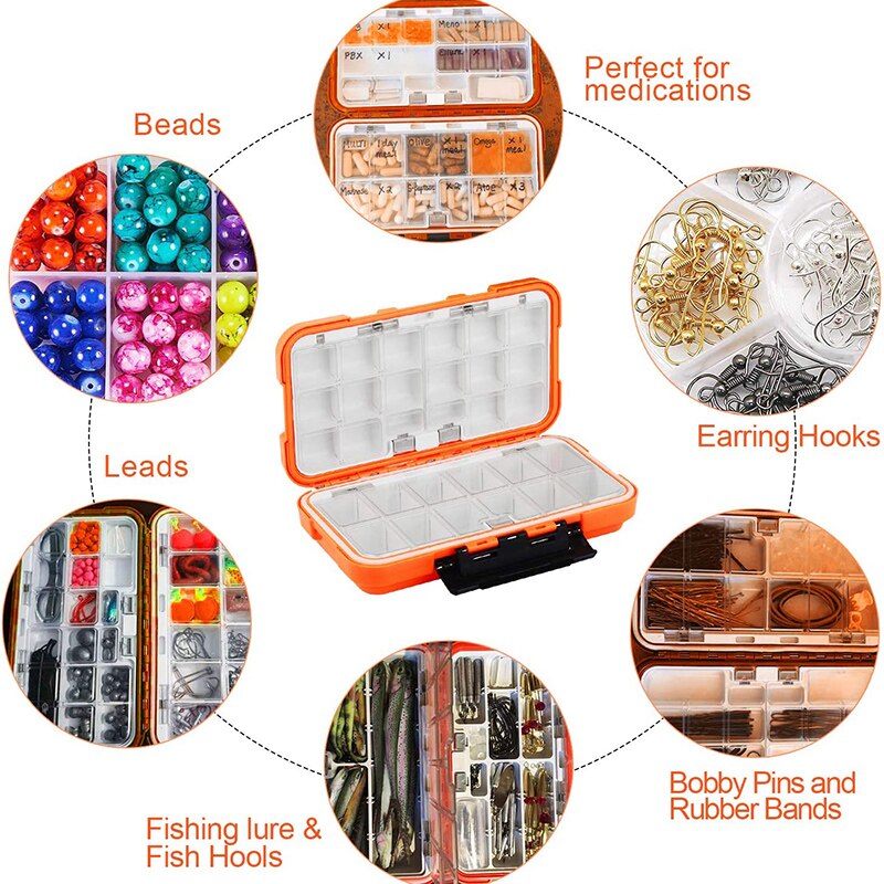 Waterproof Fishing Tackle Box Double-sided Opening And Closing Bait Box Multi-function Hook And Bait Box Accessories
