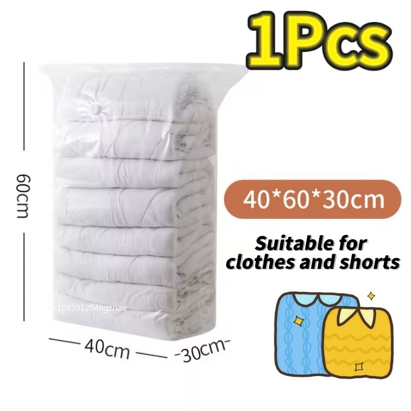 Bolsas de almacenamiento al vacío cúbicas, bolsas de plástico grandes para guardar ropa, edredón, mantas, bolsa vacía de compresión, 1-5 uds.: Negro