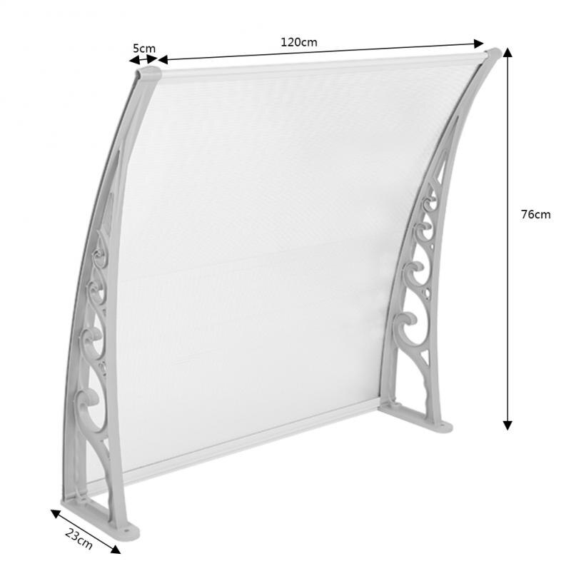Anti UV sol refugio interior al aire libre toldo marquesinas casa toldo para Patio Puerta de ventana fija cubierta parasol HWC: 80X120 cm