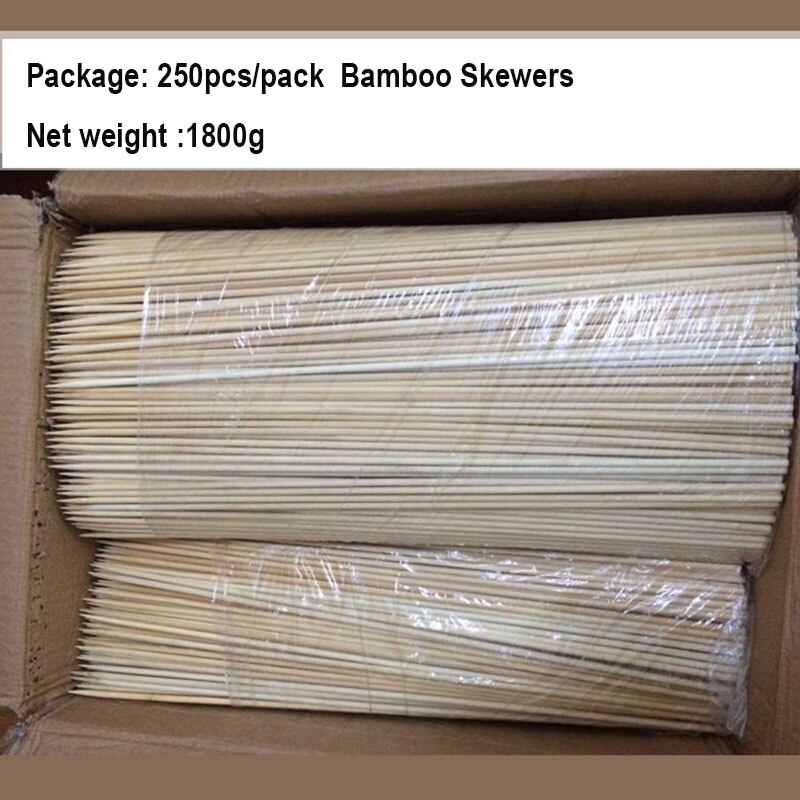 Juego de pinchos de madera para barbacoa, palitos de bambú Natural de para , 50x5mm, 250 unids/paquete,