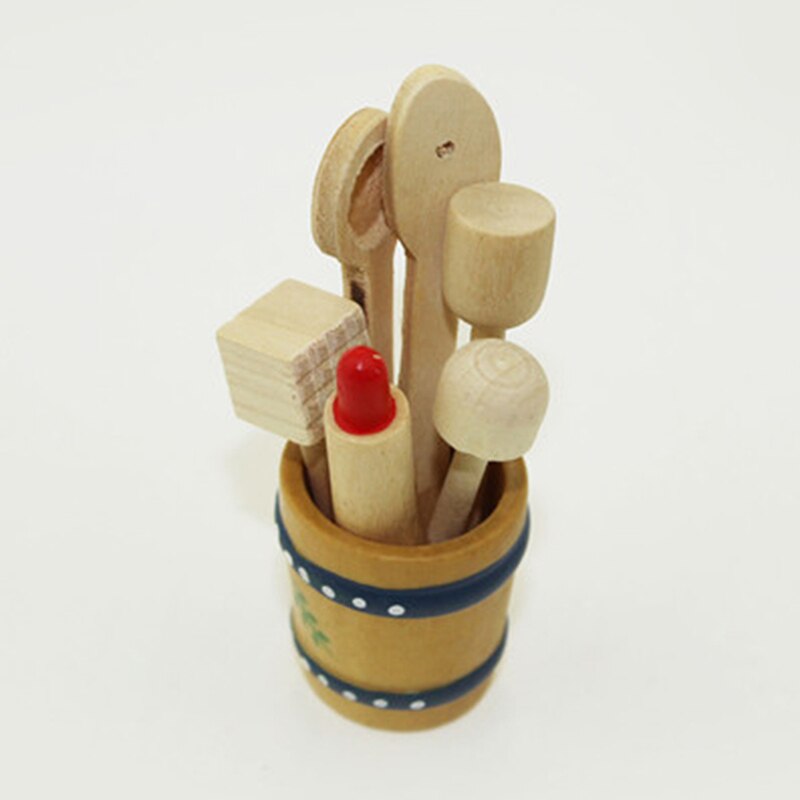 Mini Wooden Kitchen Kitchenware Simulation Spoon Shovel Model Toy for Doll House Decoration 1/12 Dollhouse Miniature Accessories