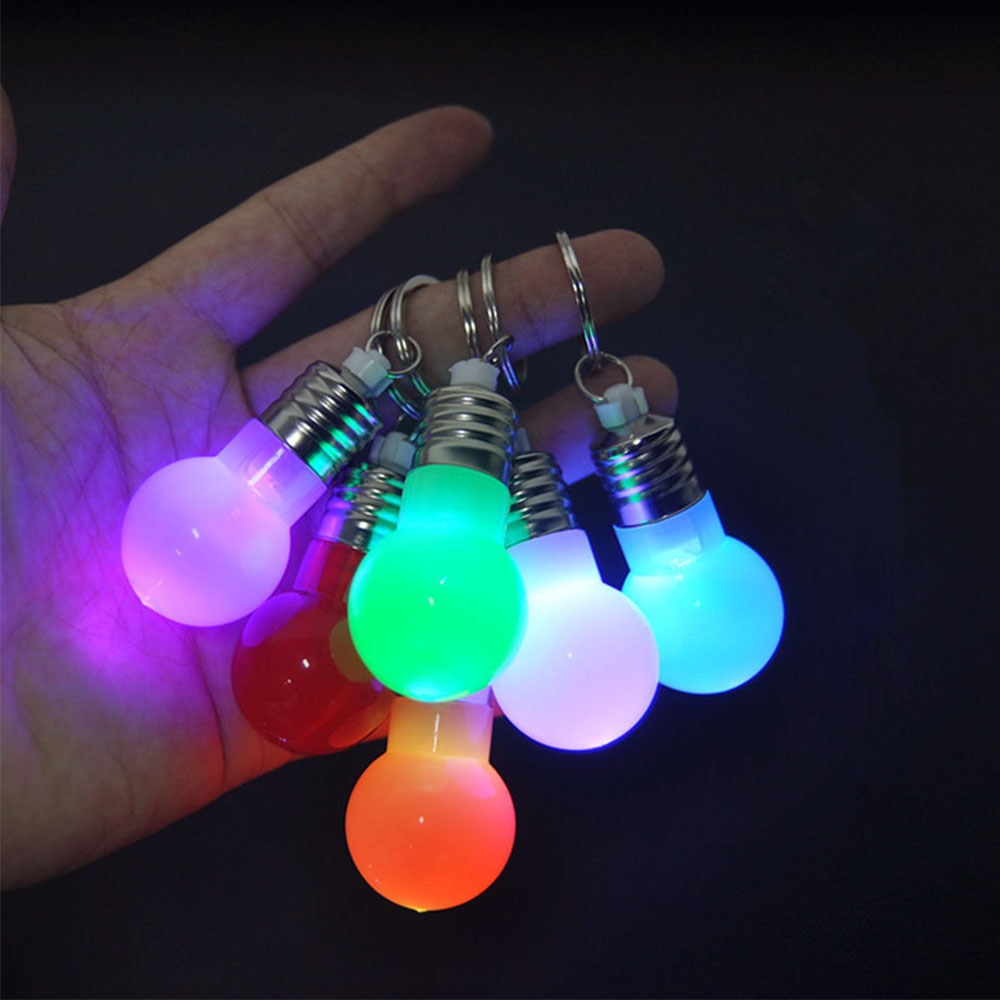Keychain LED Lighting Mini LED Bulb Key Ring Illuminate Candy Flashlight Lamp Pendant Key For Christmas Night Lamp