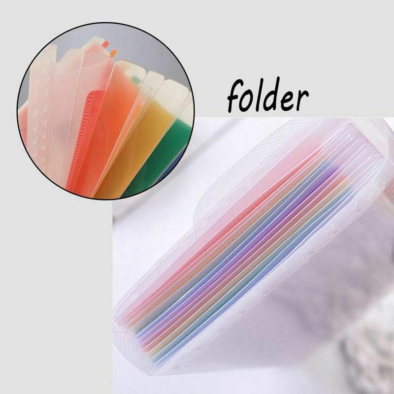 NoEnName 13 Pocket Folder Office Expanding File Colorful A6 File Organizer Storage Document Lot Bag