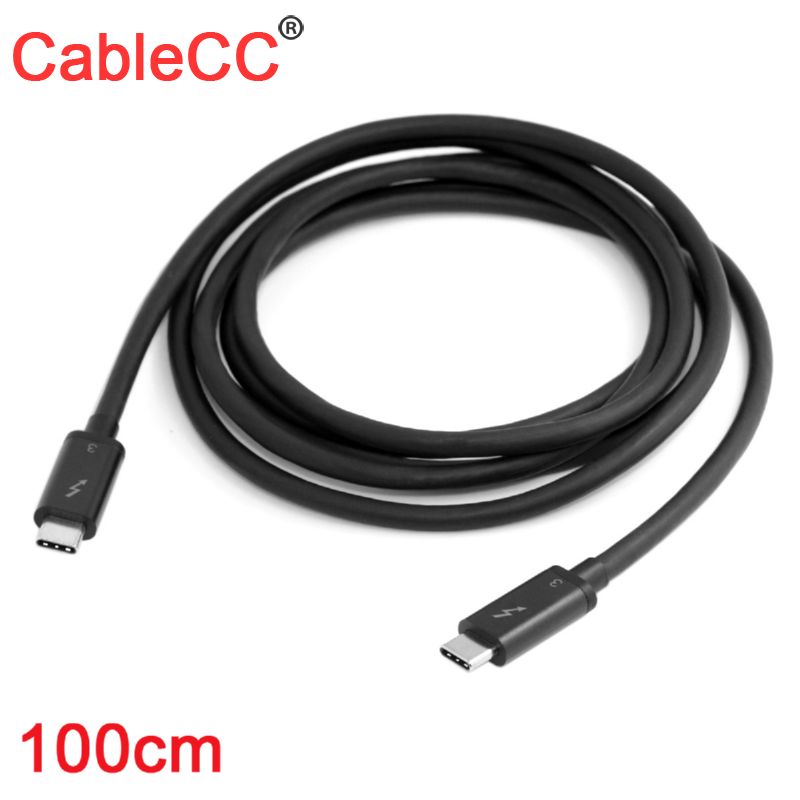 Cablecc Thunderbolt 3 USB-C Usb 3.1 Male Naar Thunderbolt 3 Mannelijke 40Gbps Kabel Voor Pc & Laptop 0.3 M 0.5 M 1 M 2 M