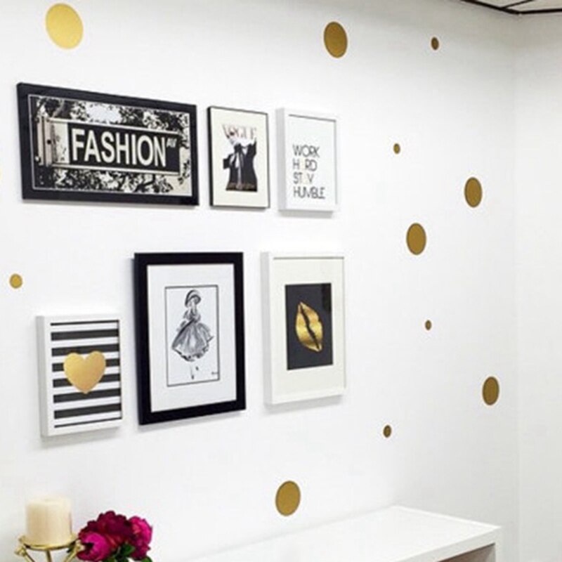 Asian Gold Material Gold Dot Art Wall Stickers Living Room Bedroom Children Room Personality Decorative Stickers