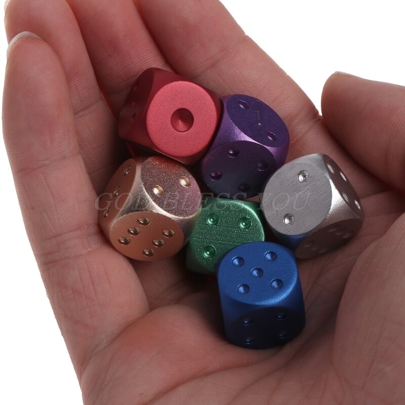 Dices Aluminum Polyhedral Metal Solid Club Bar Dice Playing Game Tool 16X16X16mm