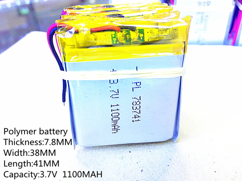 1 pcs Polymer batterij 1100 mah 3.7 V 783841 smart home MP3 luidsprekers Li-Ion batterij voor dvr, GPS, mp3, mp4, mobiele telefoon, luidspreker