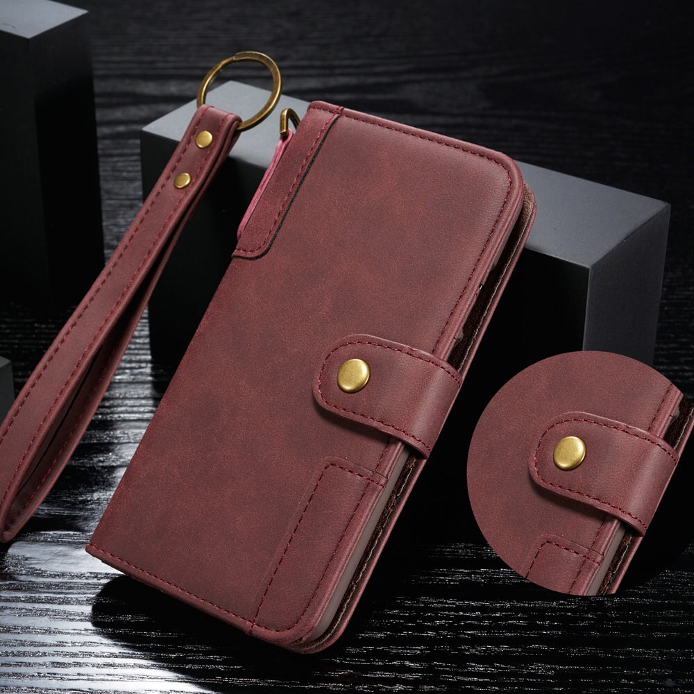 Luxe portemonnee tas telefoonhoesje voor huawei  p30 / p30 pro  / p30 lite / nova 4e vakken kaartslot magnetische knop flip cover coque