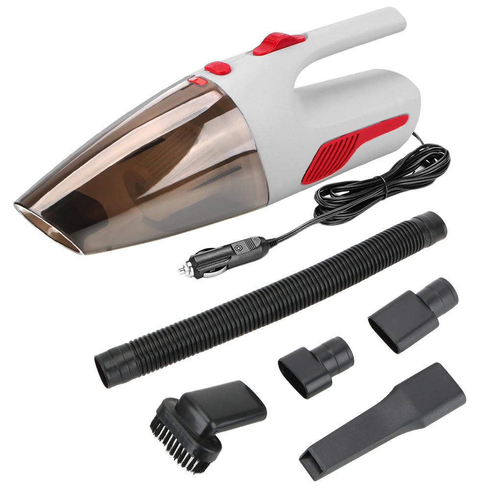 Handheld Car Vacuum Car Cleaning Tool Cordless/Car Plug Cleaner 120W 12V 5000PA: WHITE