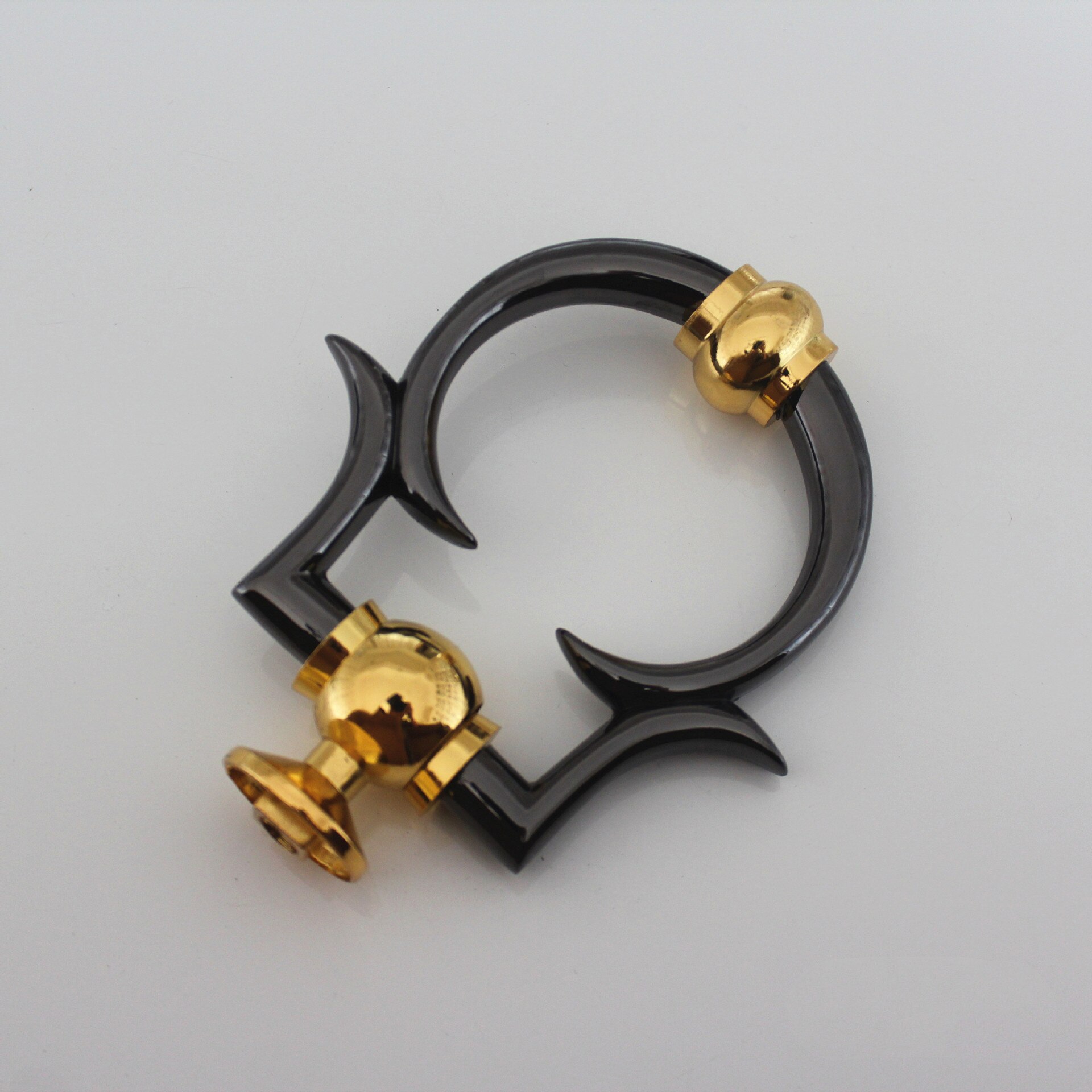 Europese Eenvoudige Klopper Gun Zwart-Goud/Zilver/Zwart Luxe Klopper Zinklegering Klop Ring Deurklopper Meubels handvat Hardware: Gun black-gold