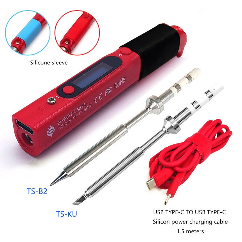 Pine64 Intelligent Portable Mini Smart Soldering Iron With Type-c to Usb C Silicon Power Charging Cable For Pinecil-bb2