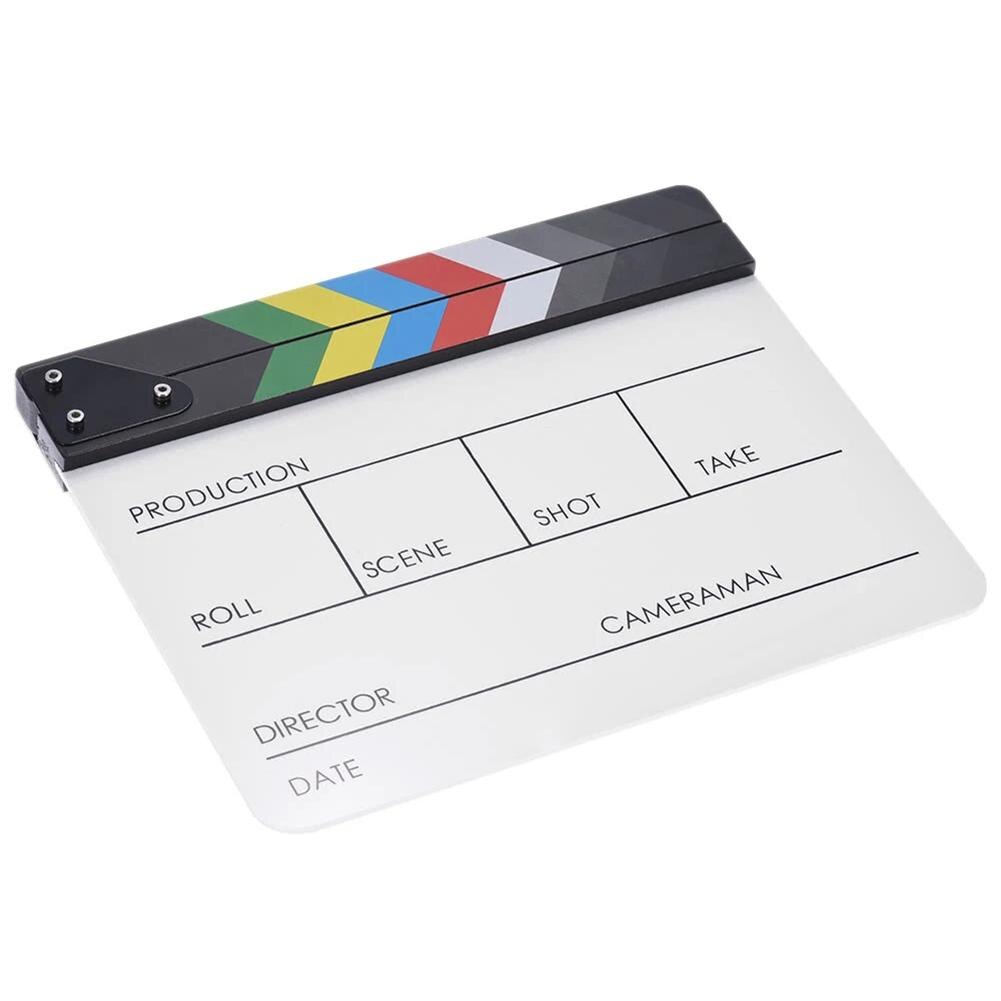 Film Clapper Board Skillful Manufacture Acrylic Colorful Director Video Scene Clapperboard Movie Film Clapper Cut Prop