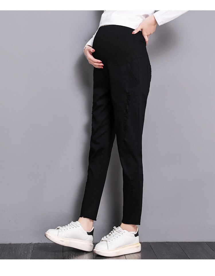 Fdfklak Caprihose Schlauch Kleidung für Schwangere Frauen lässig Hosen Lange Mutterschaft Hosen Frühjahr Herbst Schwangerschaft Hosen