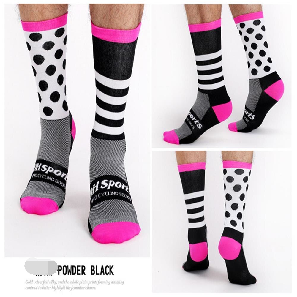 Ice cloth women road bike socks high elastic gel cycling socks girl sports non-slip DH-G02: black / M