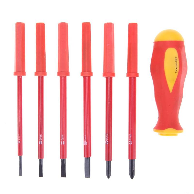 4Pcs 7Pcs Insulated Screwdriver Set 1000V Electrician Dedicated Slotted Phillips High Voltage Resistant Screw Driver Repair Tool