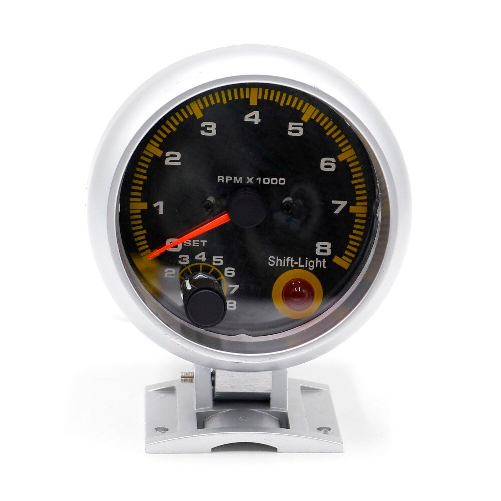 CNSPEED 3 3/4 "Auto 80mm Carbon Fibre Tachometer Rpm Gauge Meter Mit Gelb Shift Lichter Auto 80mm drehzahlmesser YC100145-CN