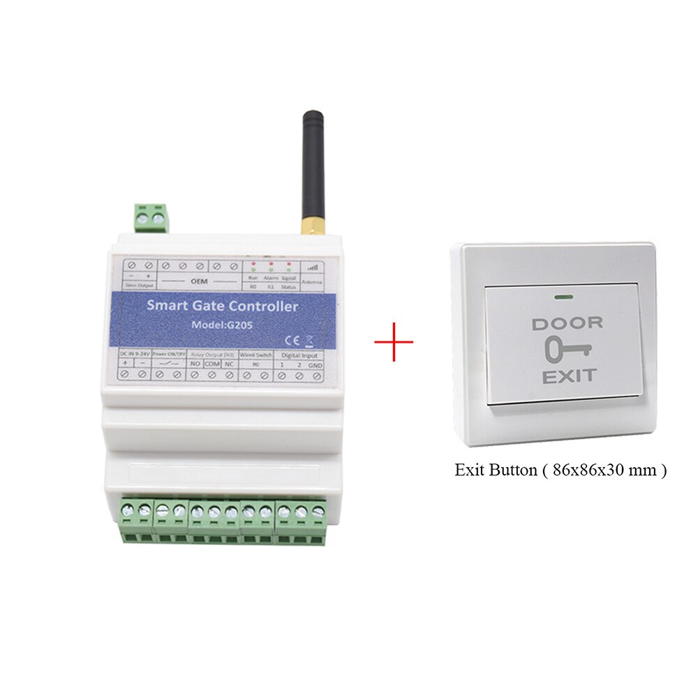 4G GSM Remote Controller Relay Switch G205 For Gate Barrier Shutter Opener (Replace RTU5025): 2G with exit button