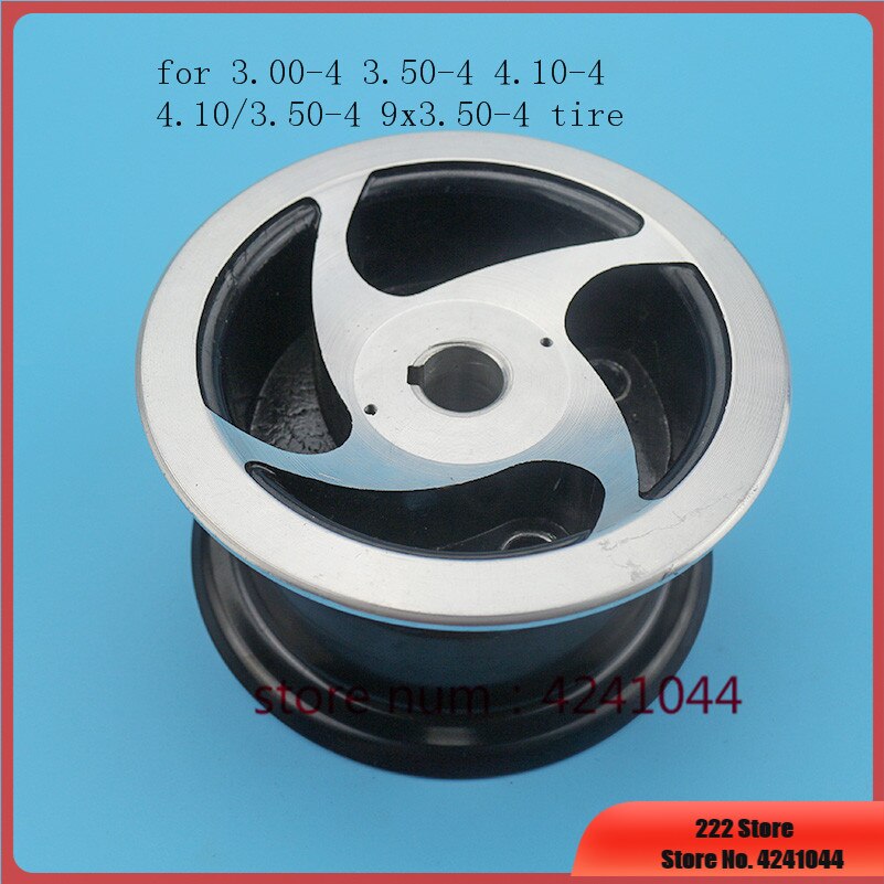 4 tommer aluminiumsfælge fælge nøgle nav 17mm or 19mm indre hul til 3.00-4 3.50-4 4.10-4 4.10/3.50-4 9 x 3.50-4 dæk dæk
