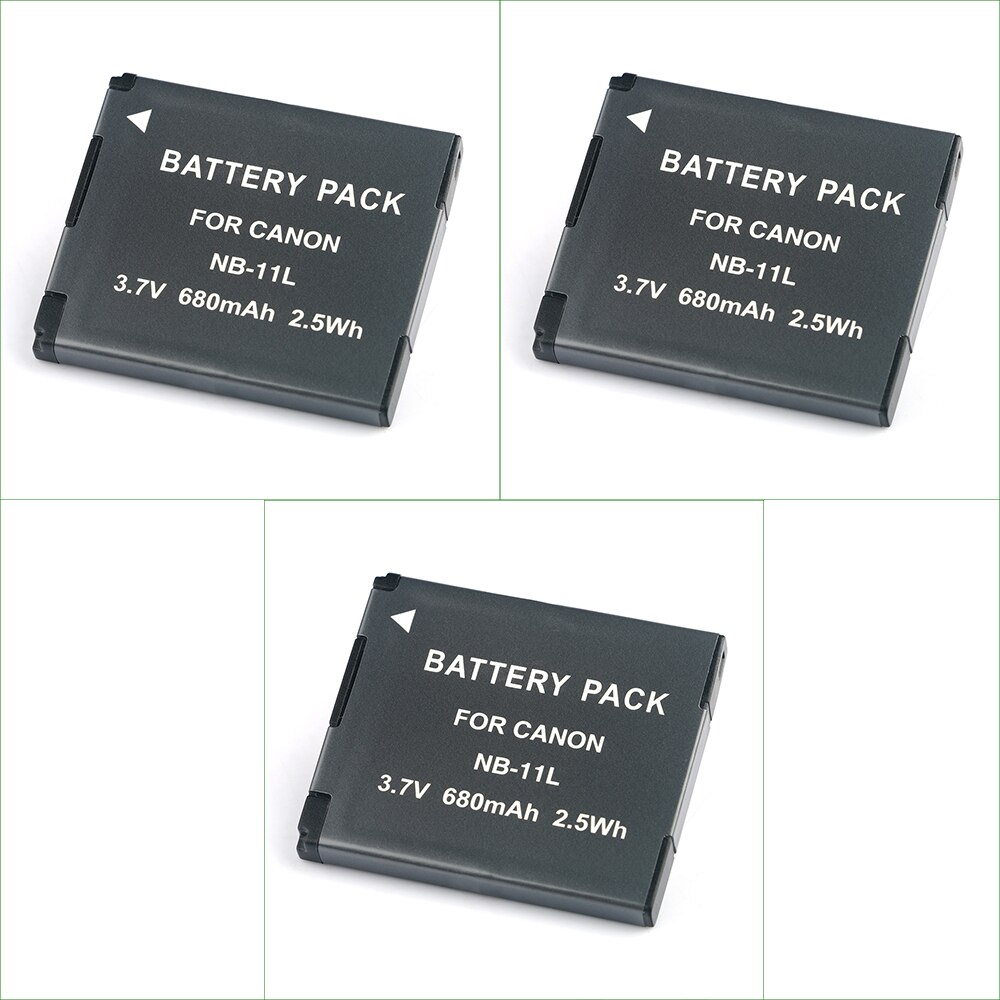 NB-11L NB11L NB-11LH NB11LH Batterie Per Foto/Videocamera Per Canon PowerShot A2300 A2400 A2500 A2600 A3400 A3500 A4000 A4050 SX400 SX410 È: 3PC Battery