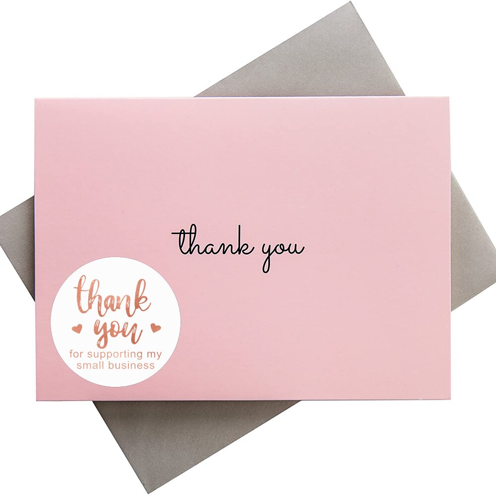 Roségouden folie bedanksticker 1 inch wit papier 500 stuks/rol ter ondersteuning van mijn bedrijf decoratie sluitlabels