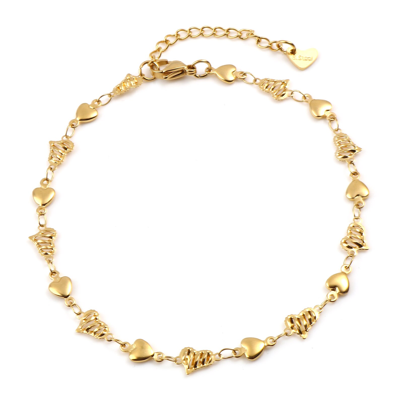 Tobillera de estrella de acero inoxidable para mujer, joyería para el pie, cadena chapada en oro, pulsera, accesorios de de cumpleaños: 06