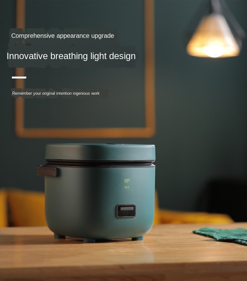 Rice Cooker Small 1-2 People Rice Cooker Household Smart Kitchen Appliances: Green