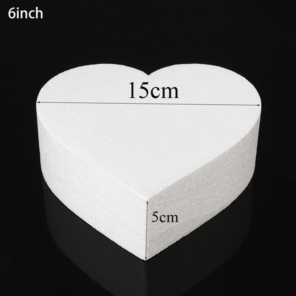Diy bryllup dekorationer dummy kage skum form polystyren styrofoam praksis model hjerteformet: 2