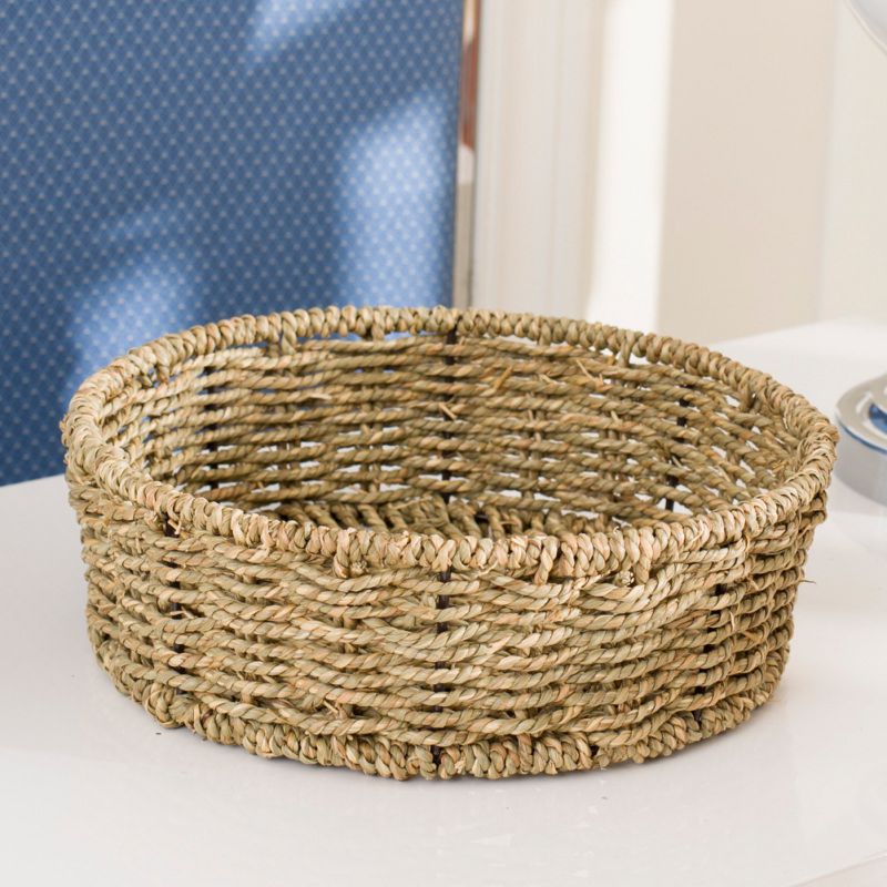 Multifunctional Woven Basket Storage Basket For Toilet Tank Top Decorative Basket For Closet, Bedroom, Bathroom, Entryway, Offic